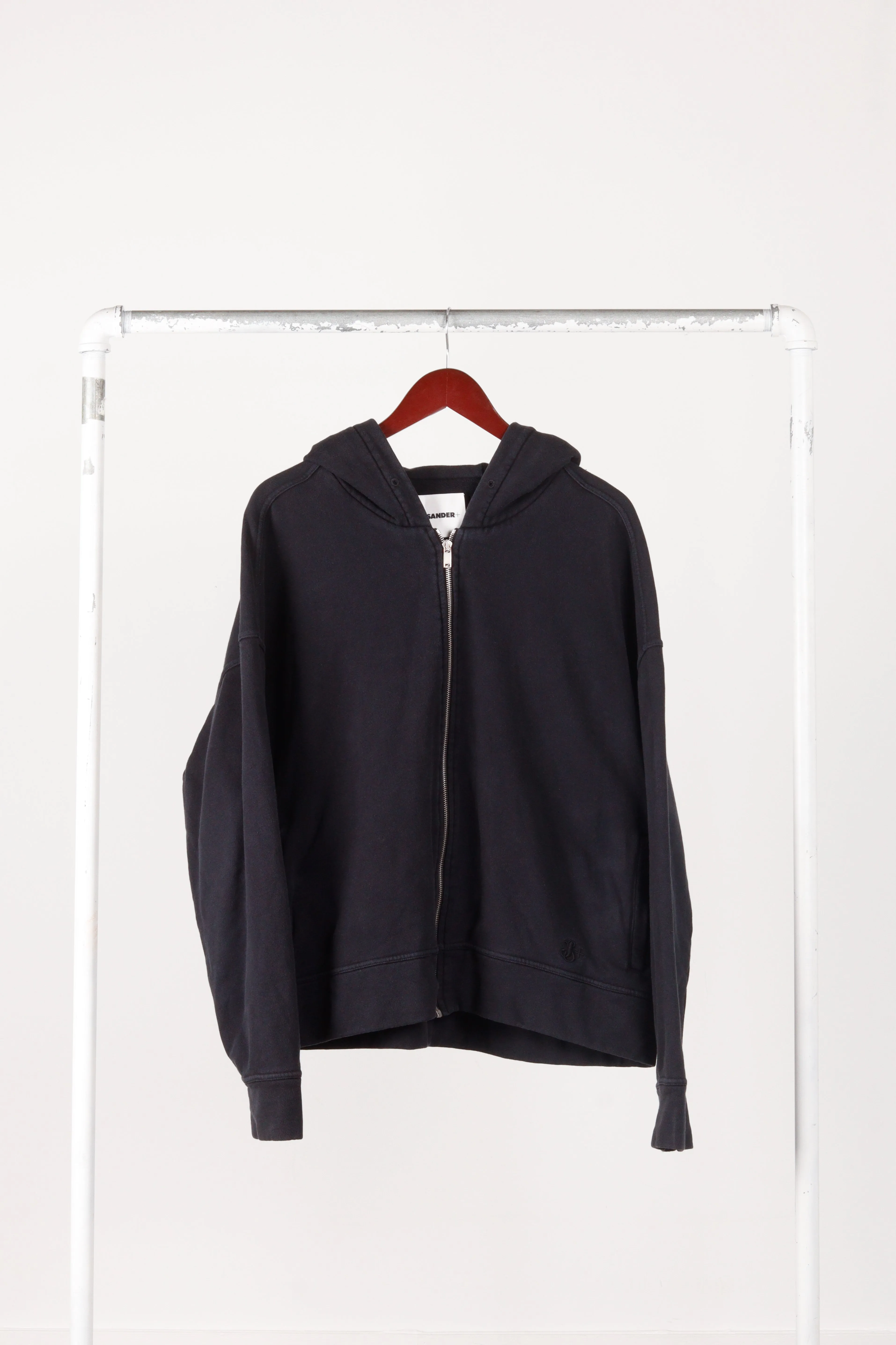 Jil Sander  SS21 'Embroidered Logo' Zip-Up Hooded Sweatshirt (2021)