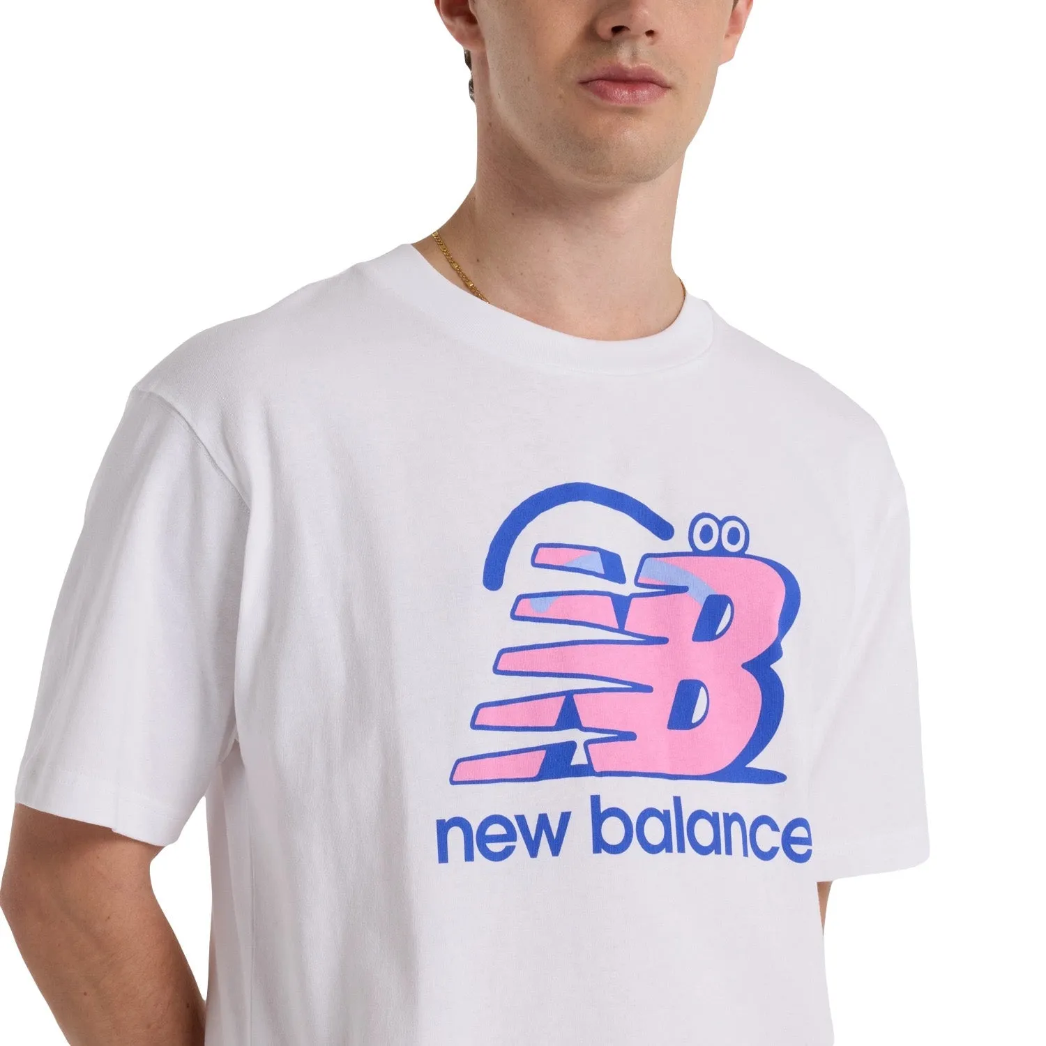 New Balance Men Face Oka Smile T-Shirt White