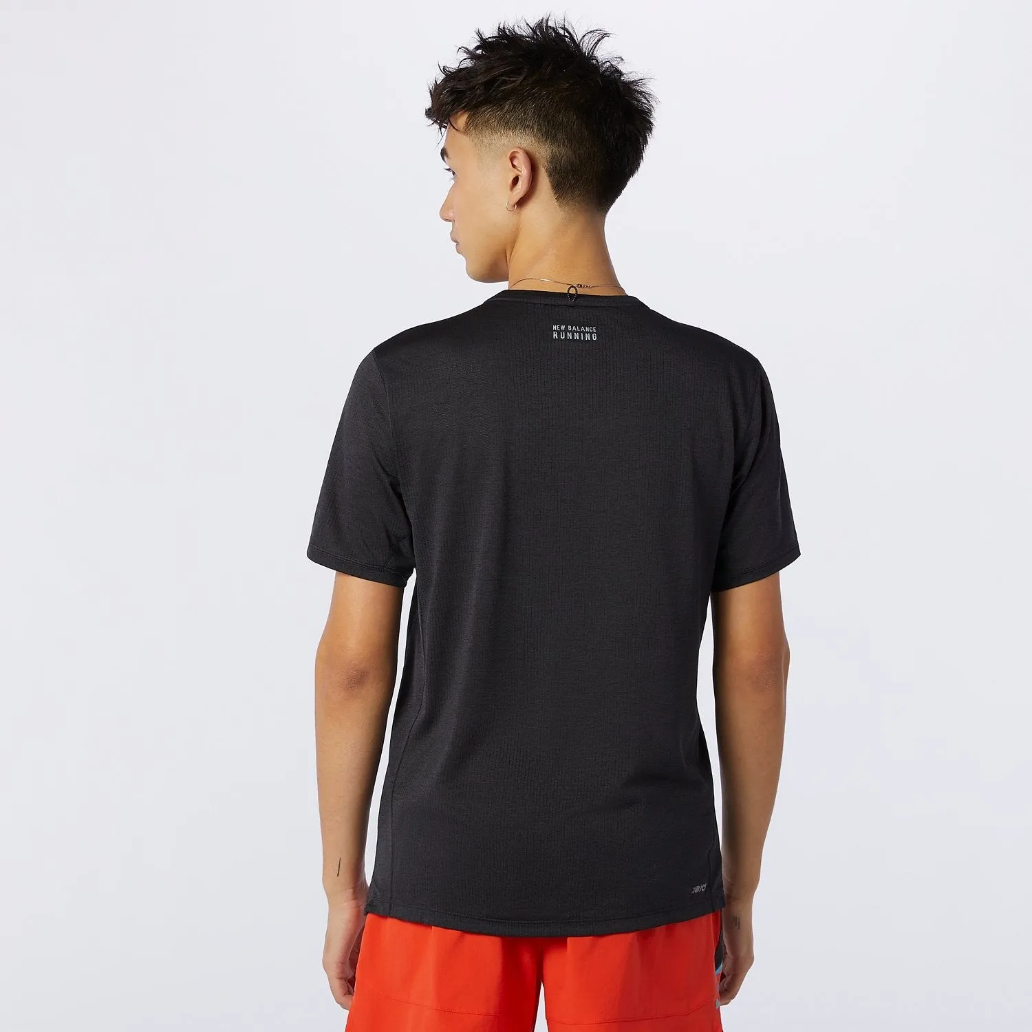 New Balance Men Printed Impact Run Short Sleeve Black MT01235-BWB