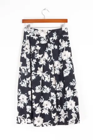 United Arrows SS18 'Jacquard Floral' Flare Skirt Black Blue (2018)