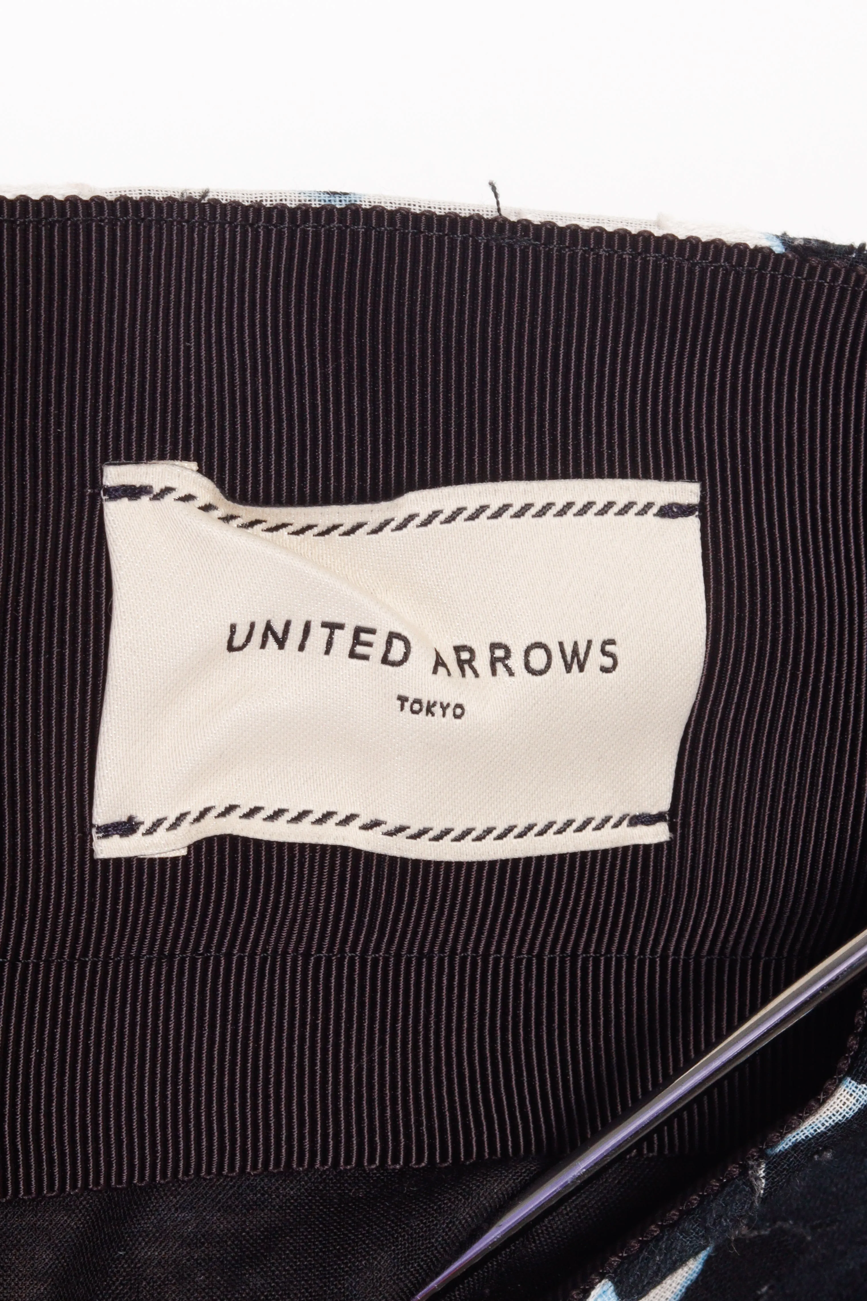 United Arrows SS18 'Jacquard Floral' Flare Skirt Black Blue (2018)
