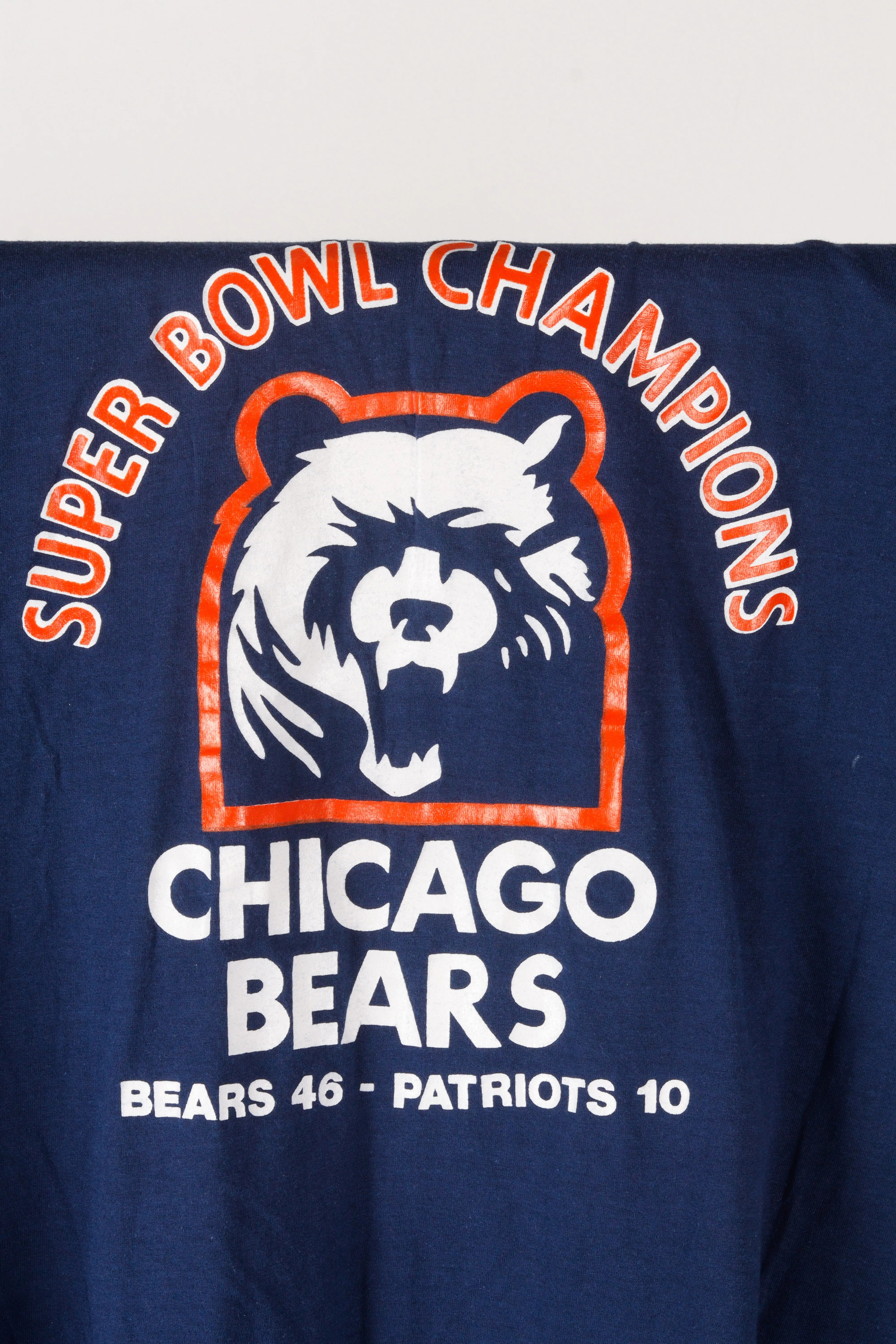 Vintage 1986 Chicago Bears 'Super Bowl Champions' T-Shirt Blue