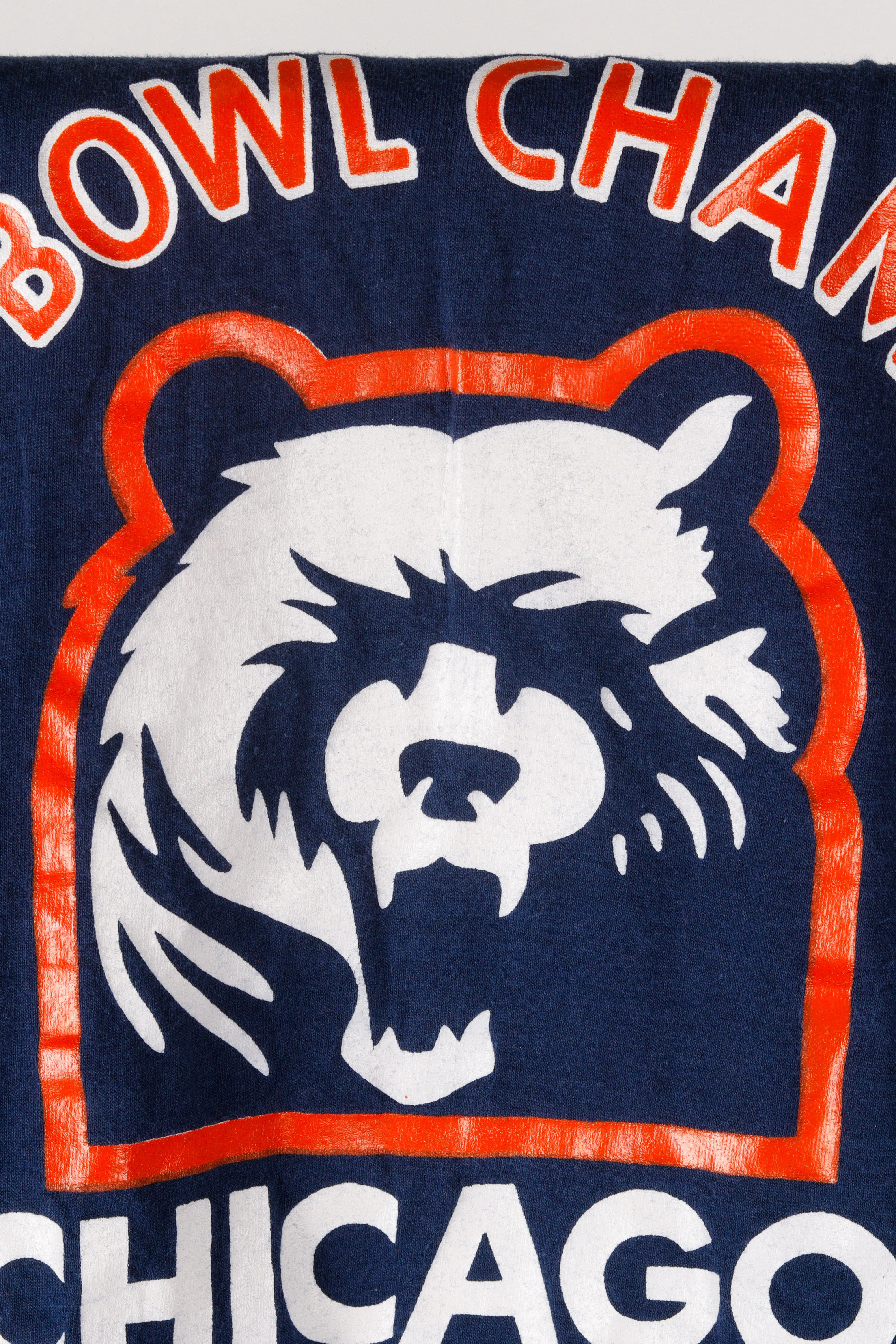 Vintage 1986 Chicago Bears 'Super Bowl Champions' T-Shirt Blue