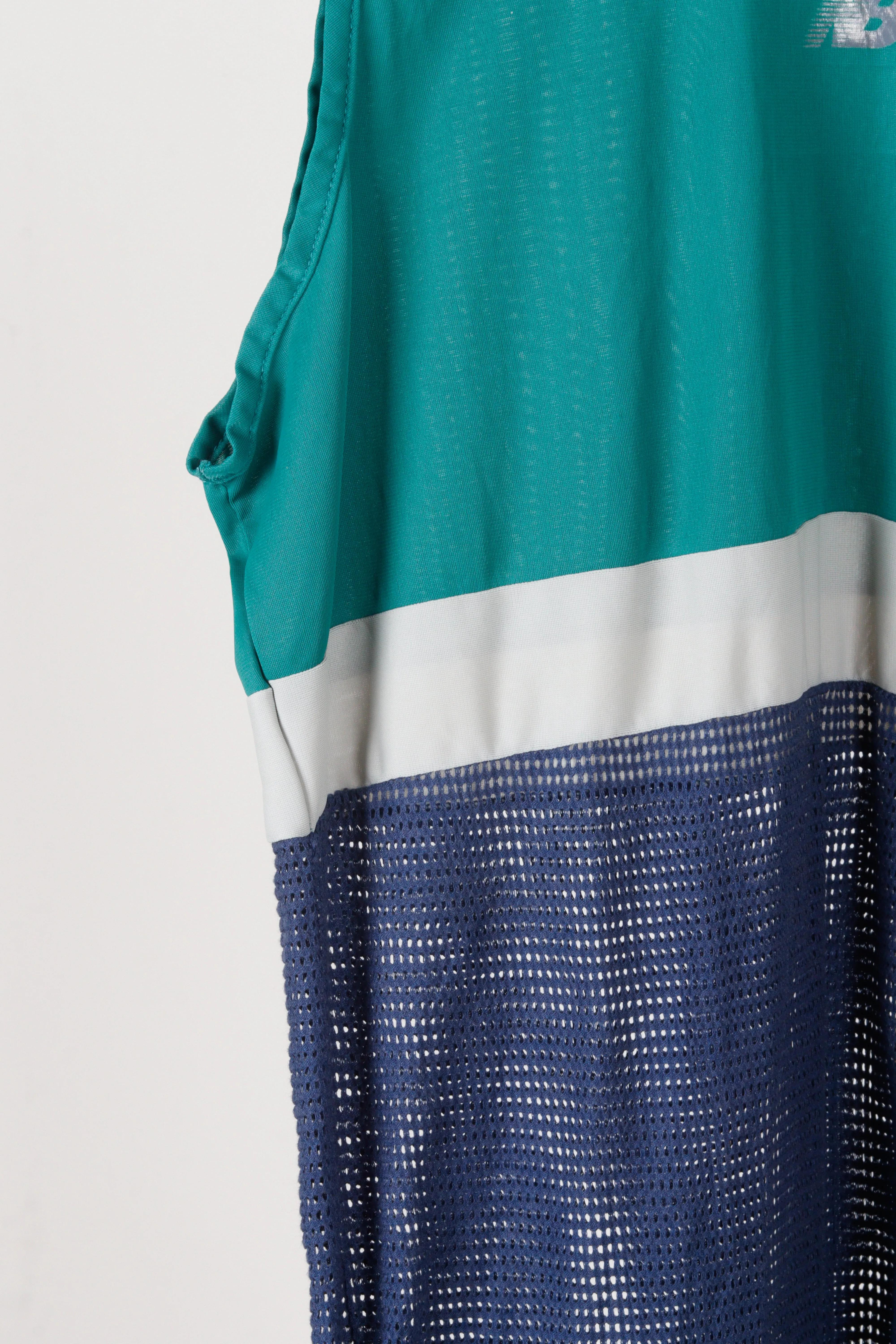 Vintage 80's New Balance 'Running' Tank Top Navy Green